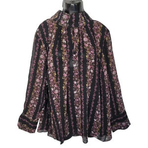 City Chic Long Sleeve Floral Blouse Size X-large